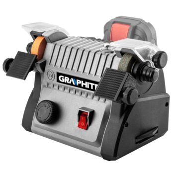 Mini akumulátorová stolová brúska 3 v 1 - stolová brúska, leštička, brúska s ohybným hriadeľom 58G095 GRAPHITE