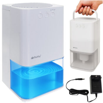 Mini odvlhčovač  s LED podsvietením a časovačom biela