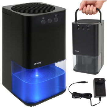 Mini odvlhčovač  s LED podsvietením a časovačom čierna