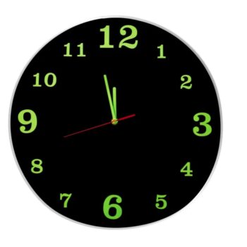 Minimalistické svietiace nástenné hodiny – čierne Priemer: 40 cm