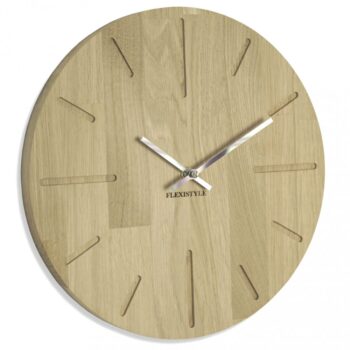 Moderné hodiny na stenu z prírodného dubu