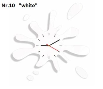Moderné nástenné hodiny v tvare machule biela