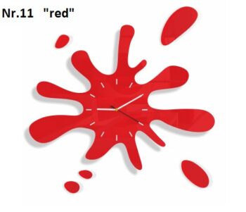 Moderné nástenné hodiny v tvare machule červená