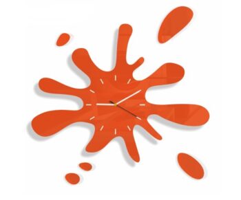 Moderné nástenné hodiny v tvare machule oranžová