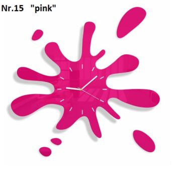 Moderné nástenné hodiny v tvare machule ružová