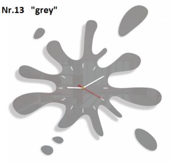 Moderné nástenné hodiny v tvare machule sivá