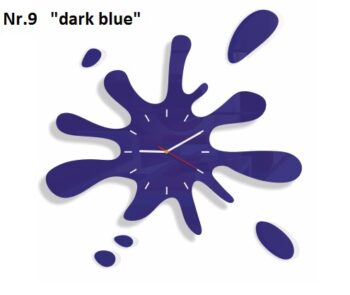 Moderné nástenné hodiny v tvare machule tmavomodrá