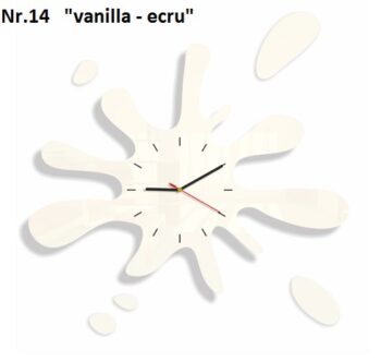 Moderné nástenné hodiny v tvare machule vanilla-ecru