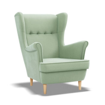 Moderné pohodlné kreslo v svetlozelenej farbe