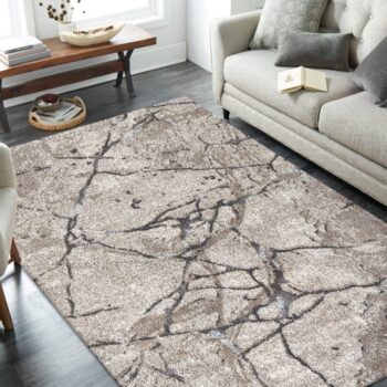 Moderný béžový koberec s prírodným vzorom – obdĺžnikový Šírka: 80 cm | Dĺžka: 150 cm