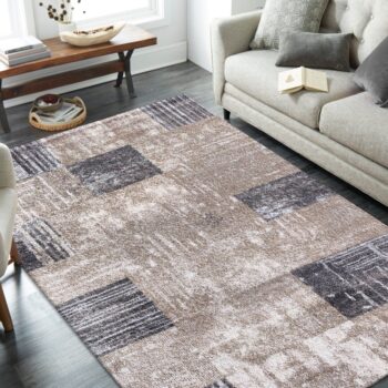 Moderný koberec Panamero - hnedý s geometrickým vzorom Šírka: 120 cm | Dĺžka: 170 cm