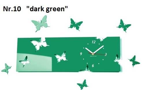 Motýle nástenné hodiny z akrylového skla tmavozelená Motýle nástenné hodiny z akrylového skla tmavozelená