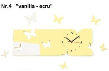 Motýle nástenné hodiny z akrylového skla vanilla-ecru
