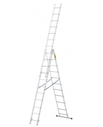 Multifunkčný hliníkový rebrík, 3 x 11 priečok a nosnosť 150 kg