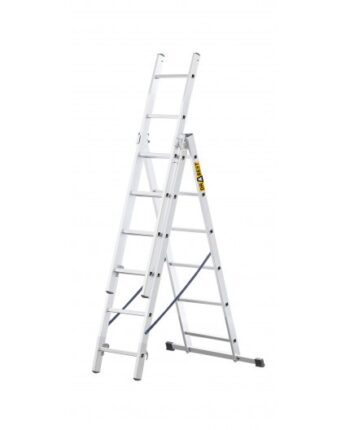 Multifunkčný hliníkový rebrík, 3 x 6 priečok a nosnosť 150 kg