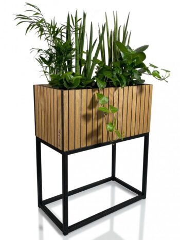 Nádherný kvetináč  prírodnej dubovej dyhy LOFT FIORINO 42X22X50 cm