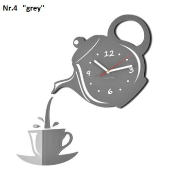 Nástenné hodiny do kuchyne s tichým chodom sivá