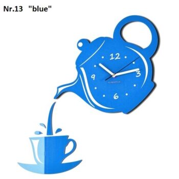 Nástenné hodiny do kuchyne s tichým chodom tmavomodrá