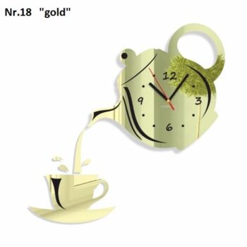 Nástenné hodiny do kuchyne s tichým chodom zlatá