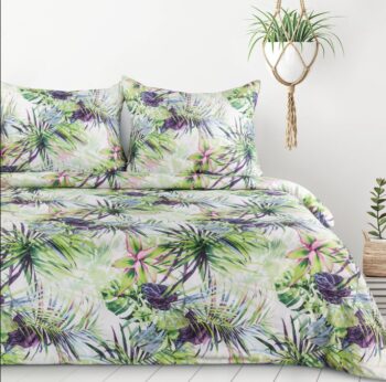 Posteľné obliečky s exotickým vzorom lístia 3 časti: 1ks 160x200 + 2ks 70x80 cm