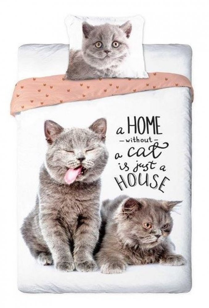 Posteľné obliečky s roztomilými mačiatkami 2 časti: 1ks 140 cmx200 + 1ks 70 cmx90 140x200 cm Posteľné obliečky s roztomilými mačiatkami 2 časti: 1ks 140 cmx200 + 1ks 70 cmx90 140x200 cm