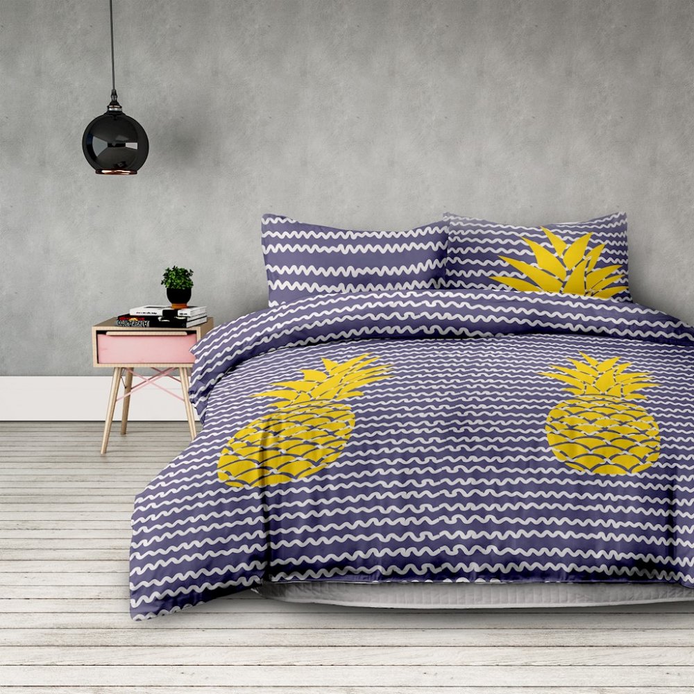 Posteľné obliečky z mikrovlákna s ananásom Šírka: 140 cm | Dĺžka: 200 cm 140x200 cm Posteľné obliečky z mikrovlákna s ananásom Šírka: 140 cm | Dĺžka: 200 cm 140x200 cm