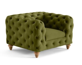Prešívané luxusné zamatové kreslo do obývačky – dostupné v rôznych farbách zelená