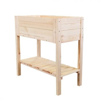 Prírodný vyvýšený drevený záhon 79 x 39 x 79 cm