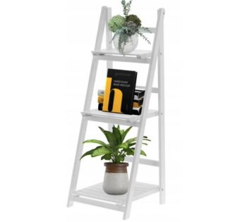 Rebrikový regál v bielej farbe