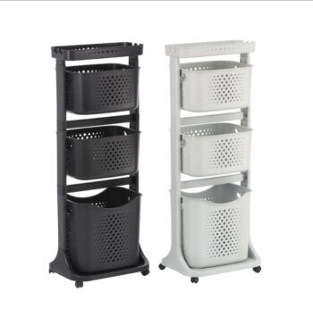 Sada 2 organizérov s troma košmi na kolieskach - čierny a biely