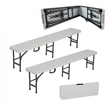 Sada dvoch kusov cateringových skladacích lavičiek 180 cm