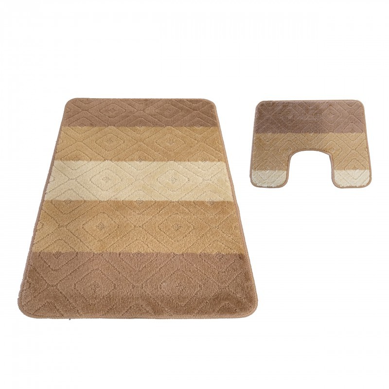 Set kúpeľňových koberčekov v béžovej farbe so vzorom Šírka: 50 cm | Dĺžka: 80 cm Set kúpeľňových koberčekov v béžovej farbe so vzorom Šírka: 50 cm | Dĺžka: 80 cm
