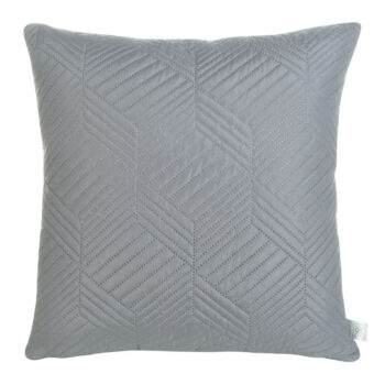 Sivá dekoračná obliečka na vankúš s geometrickým prešívaním 40 x 40 cm