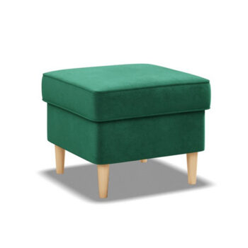 Škandinávska tmavozelená taburetka ku kreslu ušiak