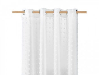 Štýlová biela záclona s guličkami 140 x 250 cm