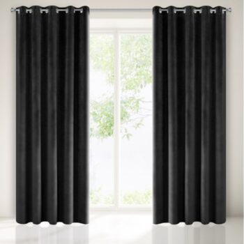 Štýlový čierny záves zo zamatu 140 x 250 cm Dĺžka: 250 cm