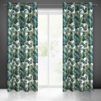 Štýlový záves s motívom tropických listov Dĺžka: 250 cm