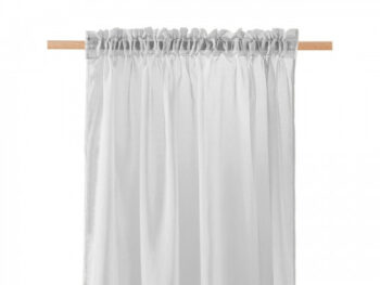 Svetlo sivá záclona so zavesením na tyč 140 x 250 cm