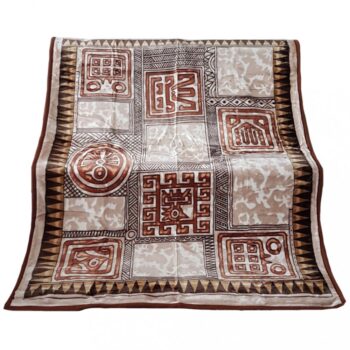 Teplá deka hnedej farby so vzorovanou potlačou Šírka: 160 cm | Dĺžka: 210 cm