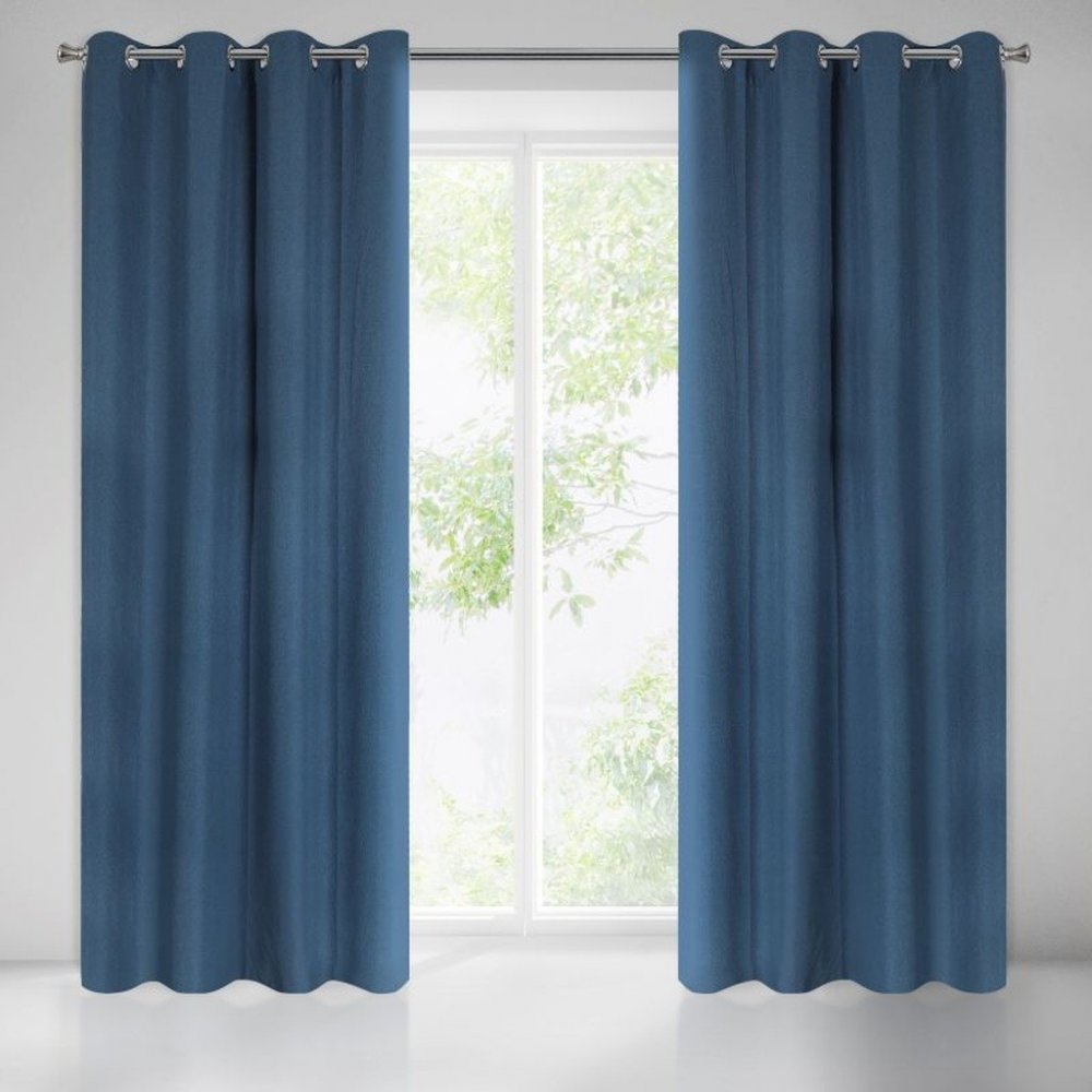 Tieniaci záves v modrej farbe s motivom čiar 140 x 250 cm Tieniaci záves v modrej farbe s motivom čiar 140 x 250 cm