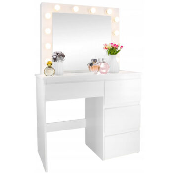 Toaletný stolík so svetielkami a šuflíkmi