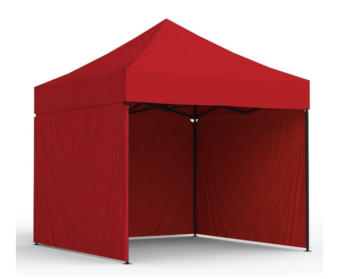 Trojstenný párty stan bez okien červená 3m x 3m