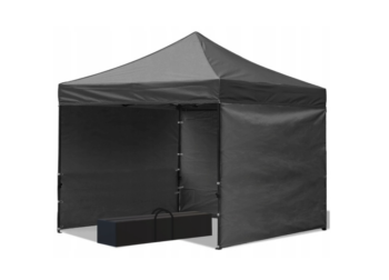 Trojstenný párty stan bez okien čierna 3m x 3m