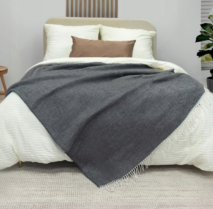 Turecká bavlnená deka s ozdobnými strapcami - sivá Šírka: 150 cm | Dĺžka: 200 cm Turecká bavlnená deka s ozdobnými strapcami - sivá Šírka: 150 cm | Dĺžka: 200 cm