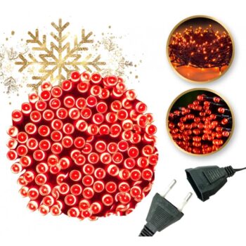 Vianočné osvetlenie vnútorné,  rôzne dĺžky - červené 300 LED/22 m