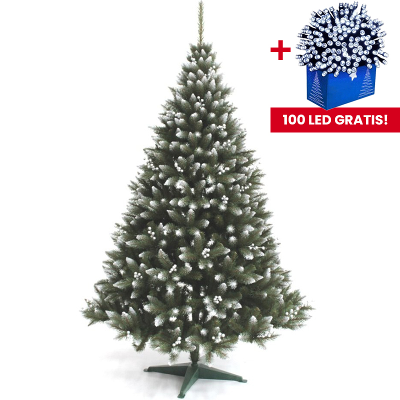 Vianočný stromček s jarabinou v striebornej farbe 180 cm Vianočný stromček s jarabinou v striebornej farbe 180 cm