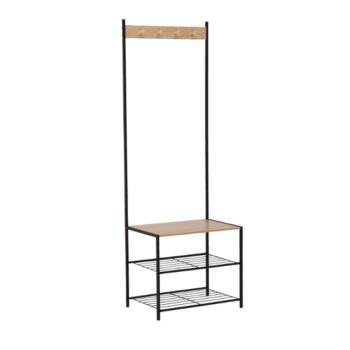 Voľne stojaci vešiak na oblečenie s háčikmi a policami – 60 x 40 x 175 cm