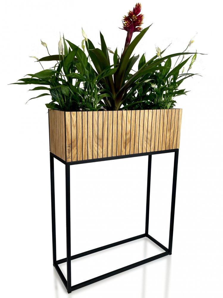 Vysoký kvetináč z prírodnej dubovej dyhy LOFT FIORINO 62X22X80 cm Vysoký kvetináč z prírodnej dubovej dyhy LOFT FIORINO 62X22X80 cm