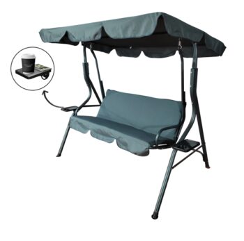 Záhradná hojdačka 170 x 110 x 153 cm – tmavosivá