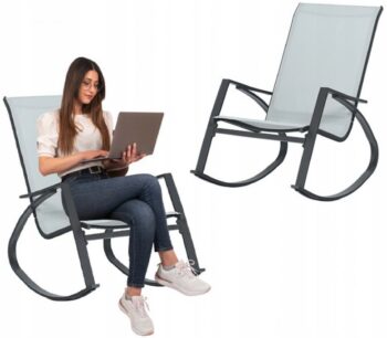 Záhradné hojdacie kreslo v sivej farbe